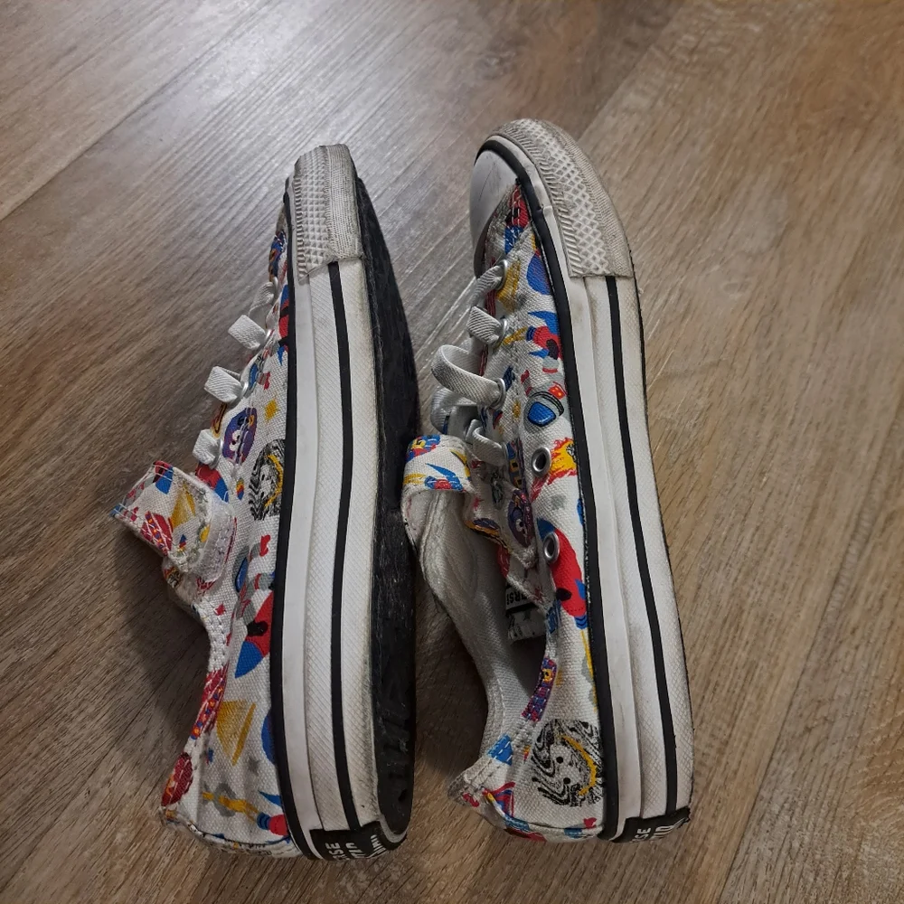 Converse All Star Chuck Taylor White Red Blue Colorful Kids Sneakers Size 2